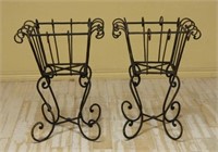 Scrolled Wrought Iron Planters.