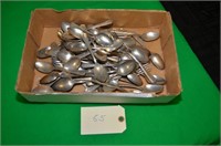 LOT OF OLD SILVERPLATE SPOONS AND SOME FORKS