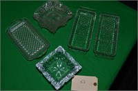 LOT OF PRESSED GLASS SERVING DISHES