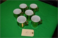 SET OF 6 PORCELAIN AND GOLD COFFEE CUPS