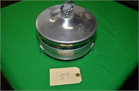 FOOTED SERVING DISH HOLDER WITH LID AND SALAD BOWL