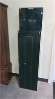 Lot, 2 stack-on metal locking gun cabinets with
