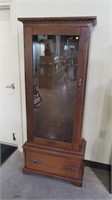 Wooden six-gun cabinet with drawer base and