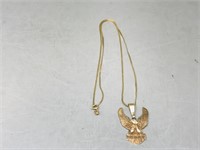 10k eagle pendant with 14k necklace