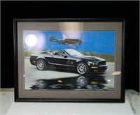 Framed cobra mustang print approx size is