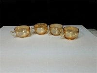 Beautiful set of 4 peach luster cups