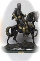 Barye Arab on Horse Bronze Statue