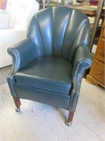 Old Leather Gents Parlor Chair