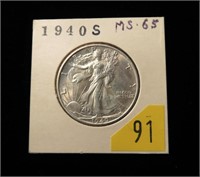 1940-S Walking Liberty half dollar, MS-65