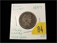 1897 Barber quarter dollar, VF
