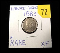 1883 Hawaii dime, EF