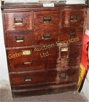 Antique Wooden Filing and Letter Cabinet