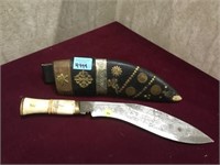 Hand made Gurka knife and scabbard, as found, see