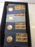 Bicentennial medals, stamp & American Revolution