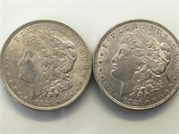 2- 1921 Morgan Silver Dollars, 2 x $