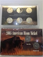 2005 Bison nickels & Westward Journey Mint nickel