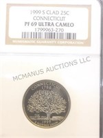 1999 S CLAD CONNECTICUT   NGC PF69 ultra cameo