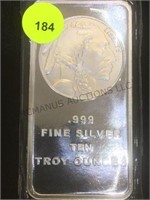 10 ounces .999 fine silver Buffalo bar