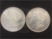 2- 1921 MORGAN SILVER DOLLARS, 2 x $