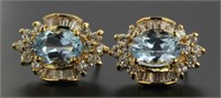 Genuine Blue Topaz Designer Earrings