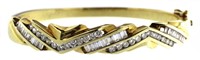14kt Gold Brilliant 3.00 ct Diamond Cuff Bracelet