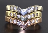 14kt Rose, Yellow & White Gold Stack Ring