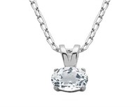 Genuine 1.00 ct White Topaz Solitaire Pendant