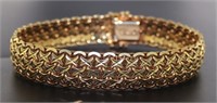 14kt Gold Italian 7" - 11.5 mm Designer Bracelet