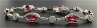 Elegant 14.50 ct Ruby & White Sapphire Bracelet