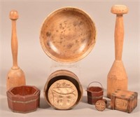 Lot of Antique Country Woodenwares.