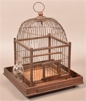 Antique Wood and Wire Bird Cage.