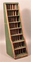 Green Painted Softwood Pigeon Hole File.