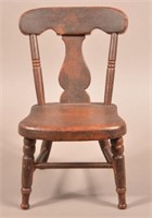 19th Century Painted Splatback Child's Chair.