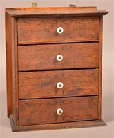 Antique Mixed Wood Spice Cabinet.
