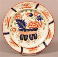 Gaudy Dutch China War Bonnet Toddy Plate.