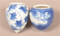 Two 19th Cent. Chinese Porcelain Bird Feeders.