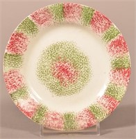 Red and Green Rainbow Spatter China Cup Plate.