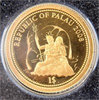 Coin 2008 Palau $1 Gold Marine Life Protection