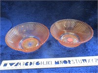 2 depression glass bowls