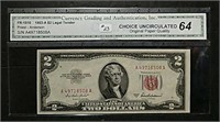 3 1953-A $2 USN  C.G.A. Ch Unc. 64