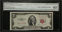 3  1953-B $2 USN C.G.A. Gem Unc 65