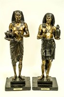 TWO BRONZE EGYPTIAN STYLE FIGURES BY PICAULT