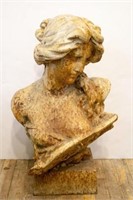 Iron Bust of a Woman, Vintage Sculpture