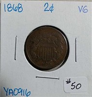 1868  Two-Cent Piece  VG