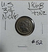 1868  Three-Cent Nickel  F