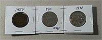 1905 IH cent, 1901 Liberty & 1936 Buffalo Nickels