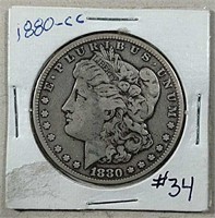 1880-CC  Morgan Dollar  F