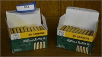 Two Boxes Lellier & Bellot 30 Carbine FMJ Ammo