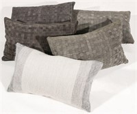 CONTEMPORARY WOVEN SUEDE LEATHER PILLOWS