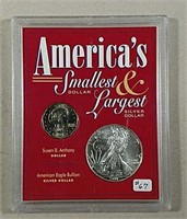 1999 Susan B. Anthony Dollar & 1999 Silver Eagle